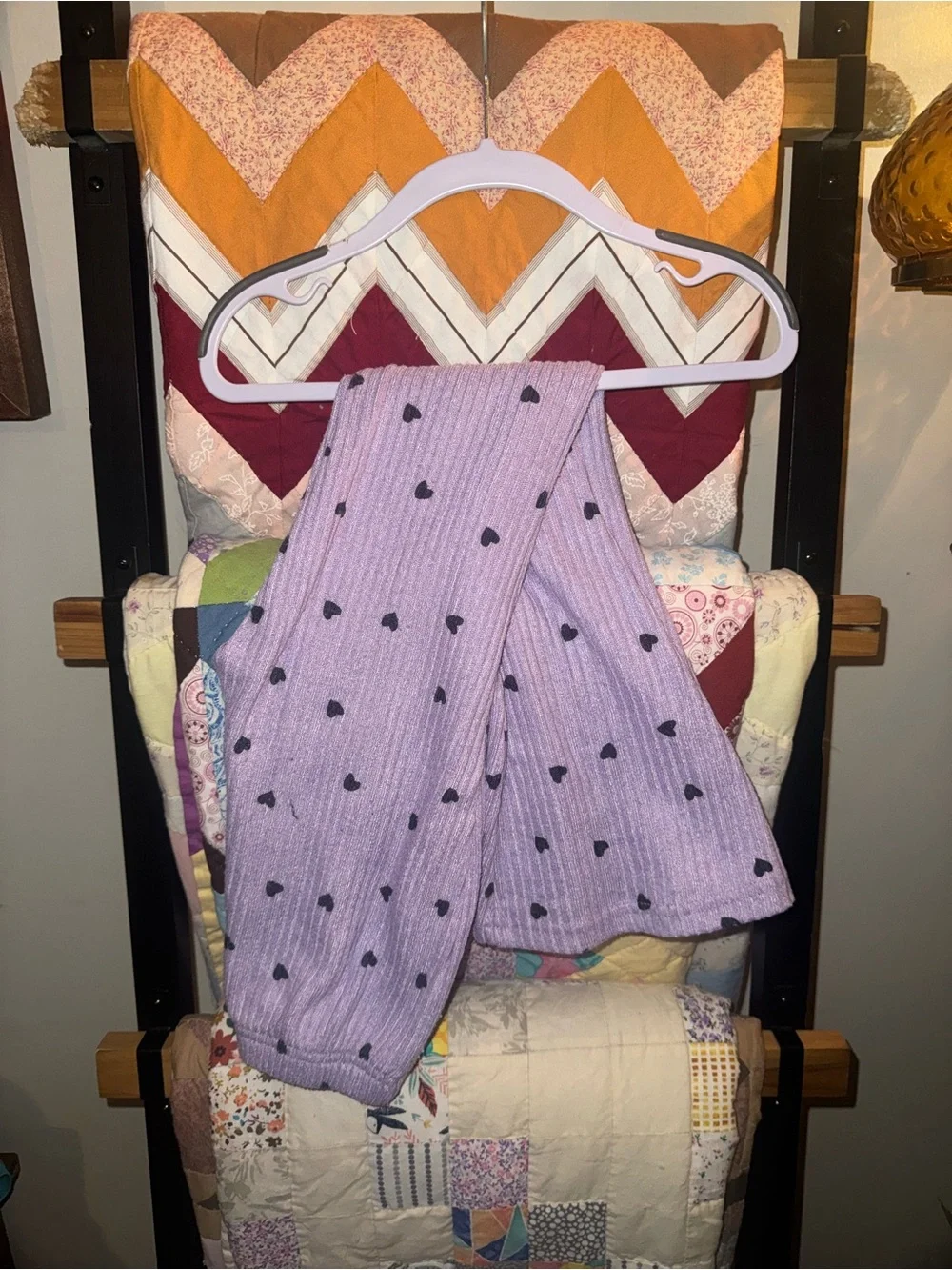 Amazon Lilac Cardigan and Sweater Set with Black Heart Print